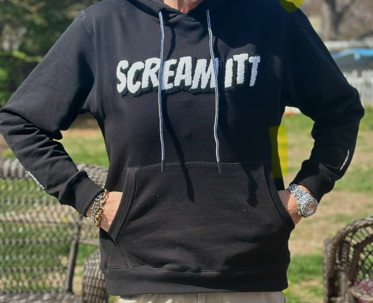 Premium Embroidered & Chenille Scream Itt | Fuck Cancer, Fight the Fight Pullover Hoodie