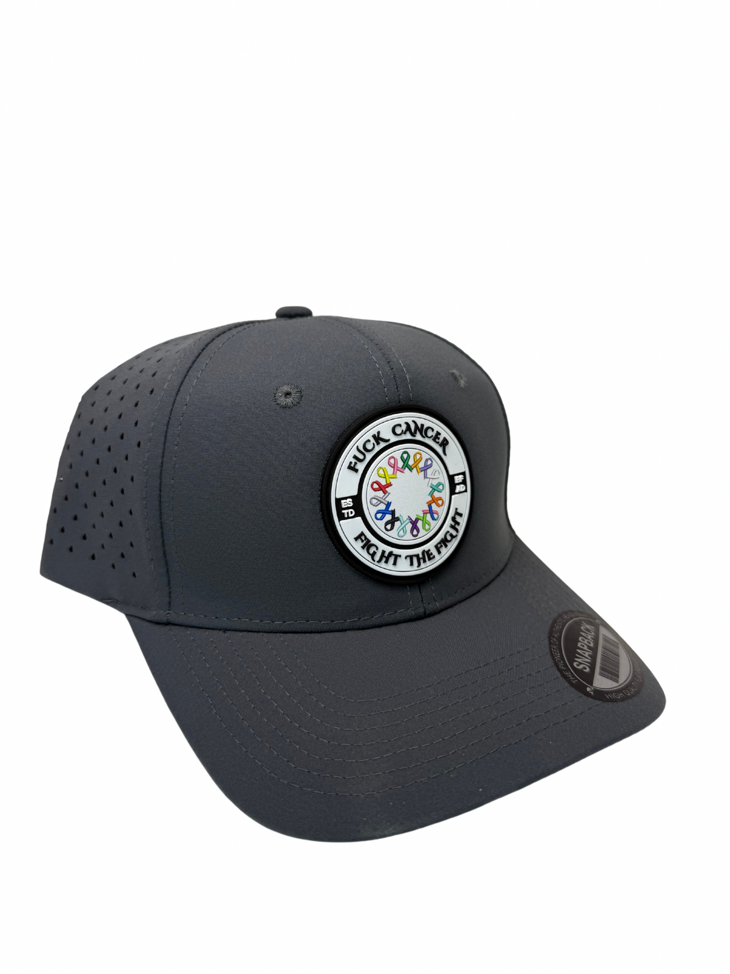 Fuck Cancer, Fight the Fight Perforated Adjustable Hat - Select for more color options