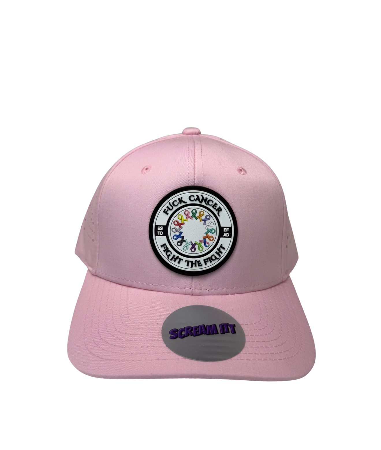 Fuck Cancer, Fight the Fight Perforated Adjustable Hat - Select for more color options