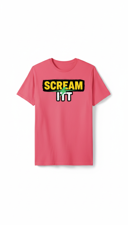 Rebel pink statement tee with contrast logo
