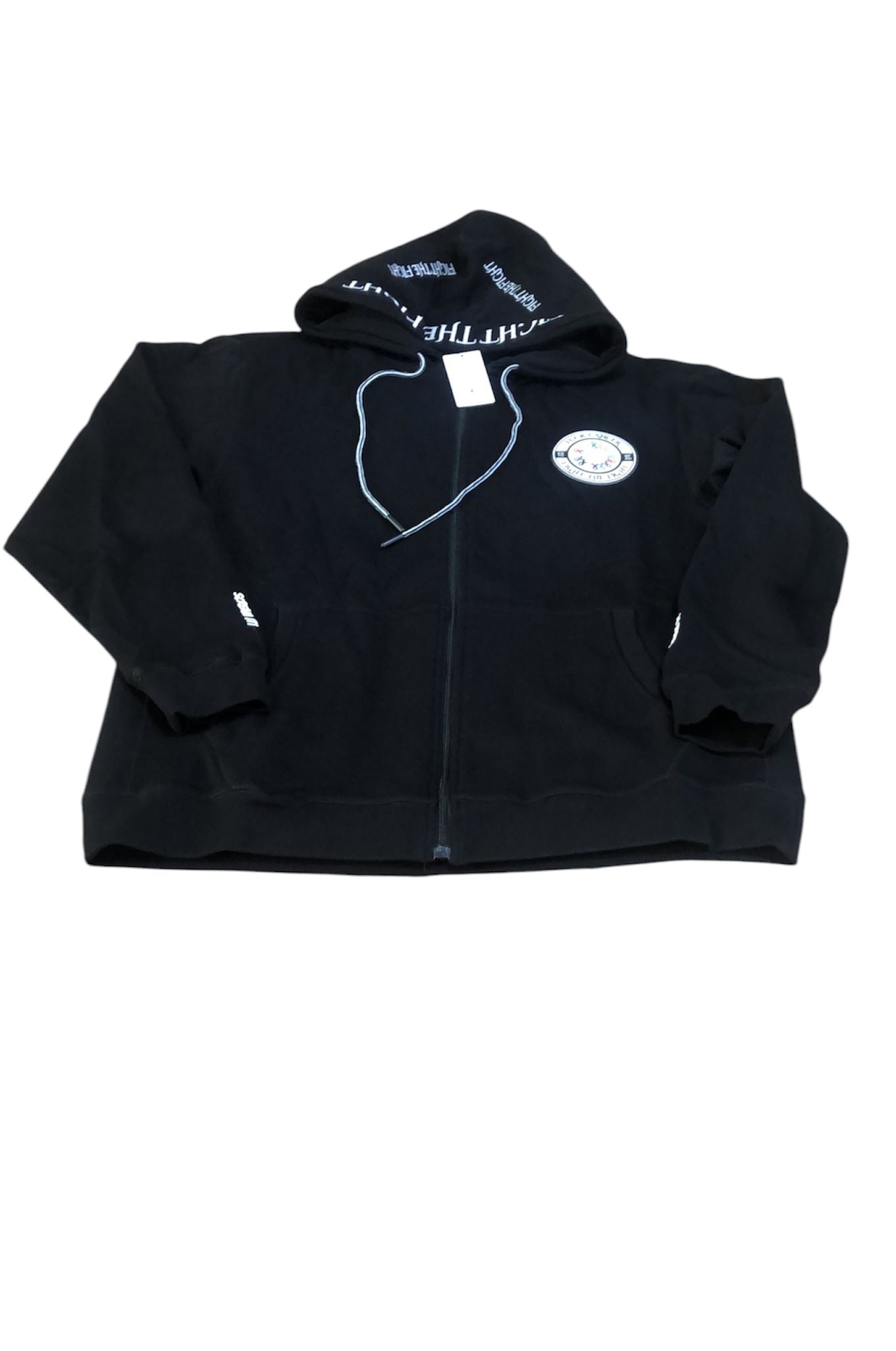 Premium Embroidered Fuck Cancer, Fight the Fight Zipper Hoodie
