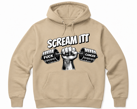 Barbell fuck cancer hoodie