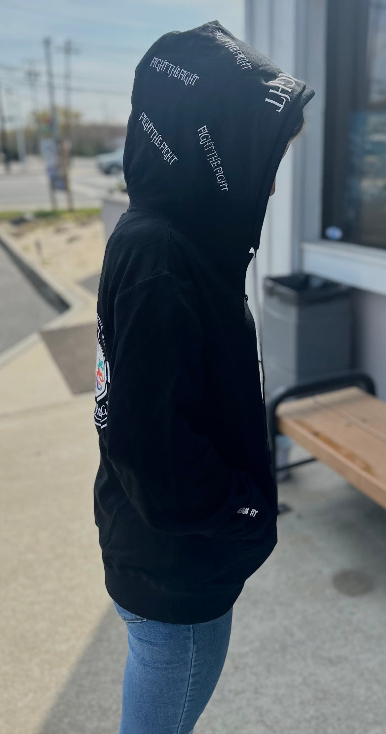 Premium Embroidered & Chenille Scream Itt | Fuck Cancer, Fight the Fight Pullover Hoodie
