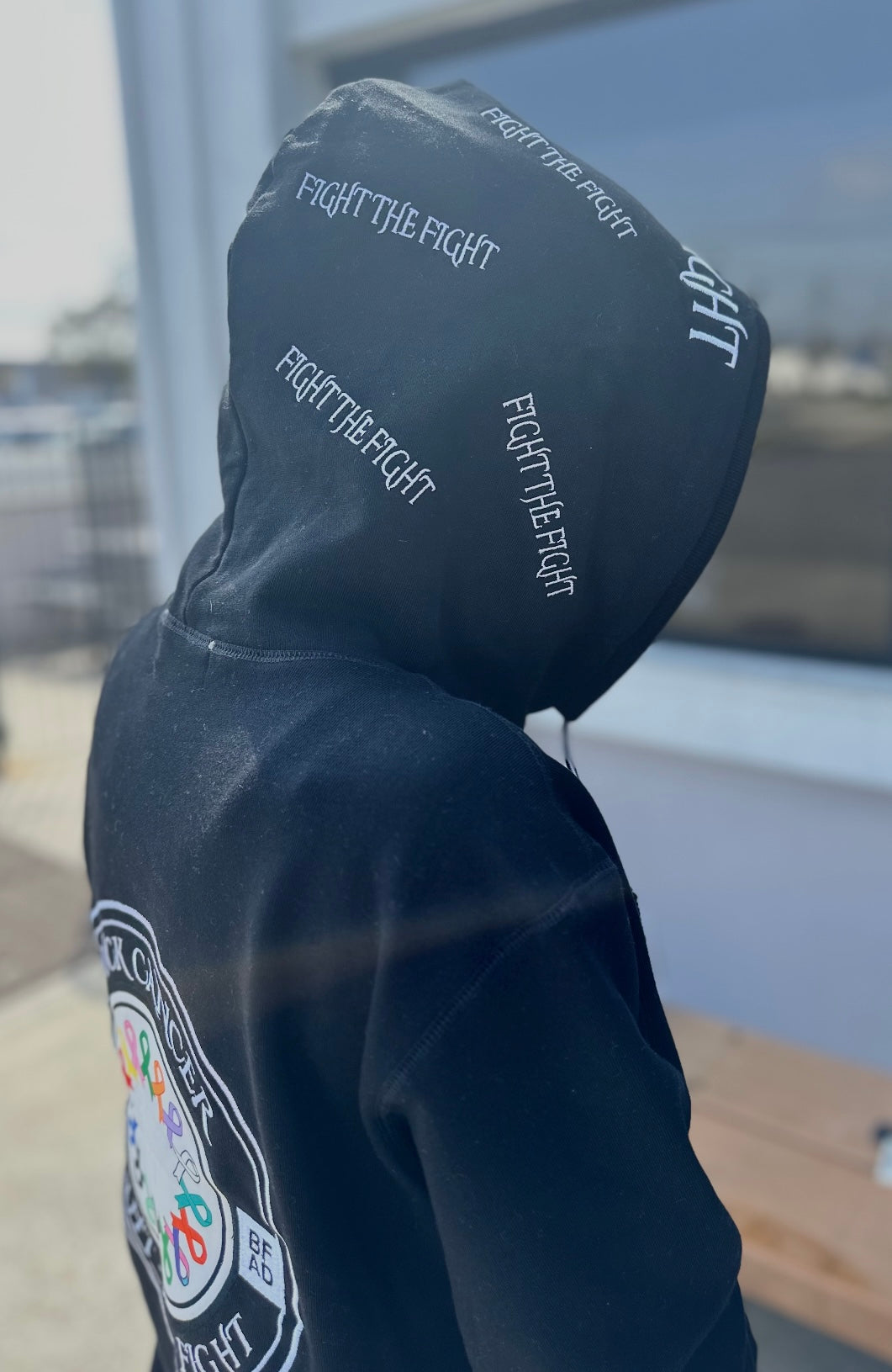 Premium Embroidered Fuck Cancer, Fight the Fight Zipper Hoodie