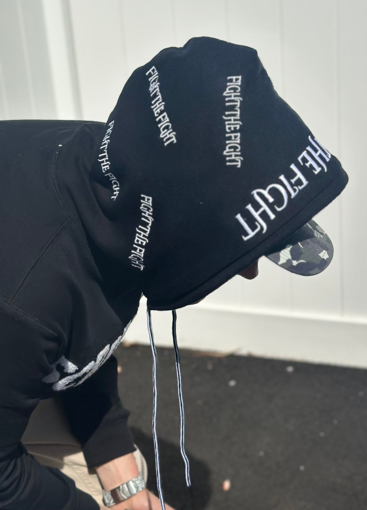 Premium Embroidered Fuck Cancer, Fight the Fight Zipper Hoodie