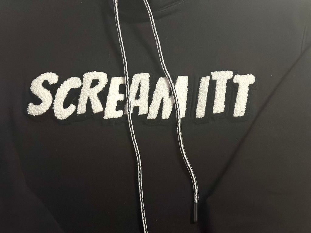 Premium Embroidered & Chenille Scream Itt | Fuck Cancer, Fight the Fight Pullover Hoodie