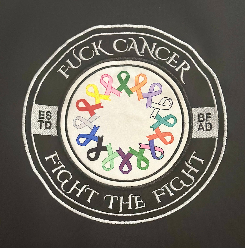 Premium Embroidered & Chenille Scream Itt | Fuck Cancer, Fight the Fight Pullover Hoodie