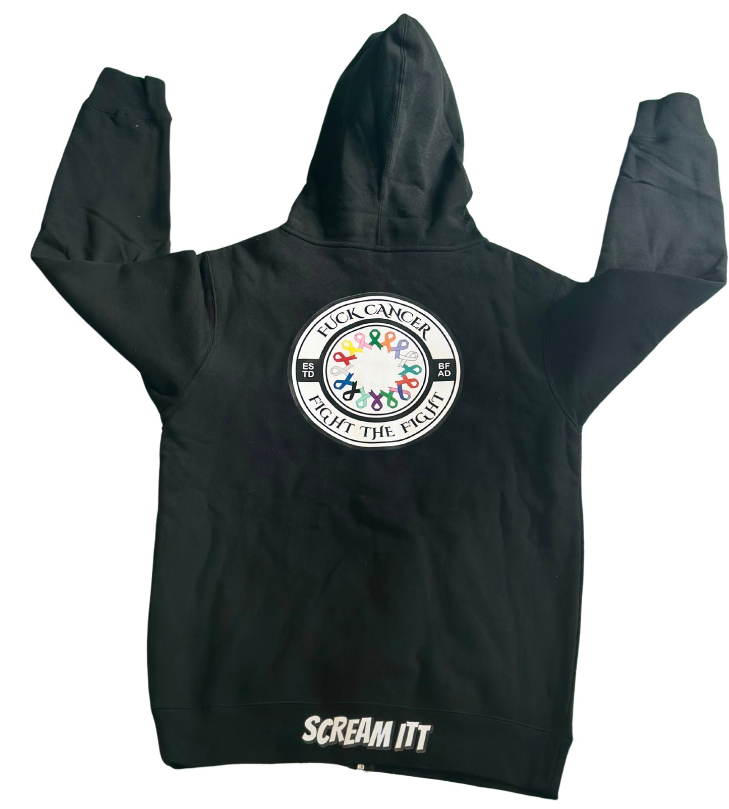 Scream Itt | Fuck Cancer, Fight the Fight Zipper Hoodie - Select for more options