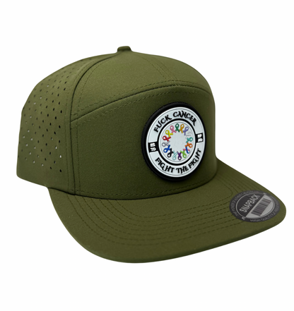 Fuck Cancer, Fight the Fight Adjustable Perforated Tear-Shaped Vents Snapback Hats - Select for more color options