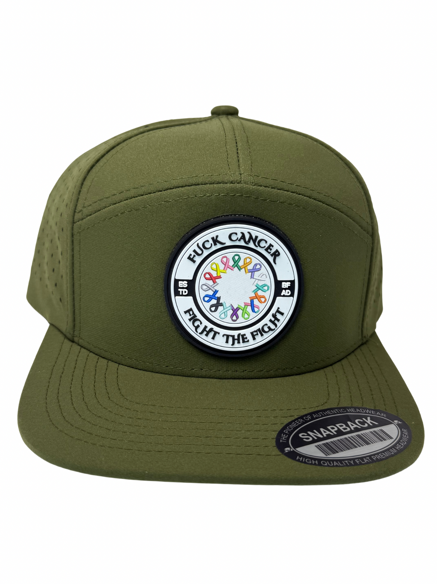 Fuck Cancer, Fight the Fight Adjustable Perforated Tear-Shaped Vents Snapback Hats - Select for more color options
