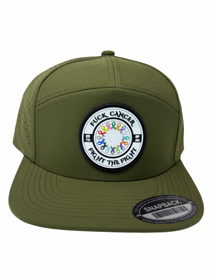 Fuck Cancer, Fight the Fight Adjustable Perforated Tear-Shaped Vents Snapback Hats - Select for more color options