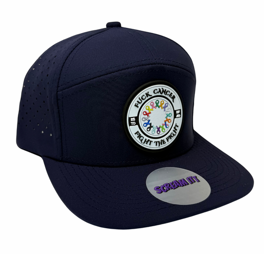 Fuck Cancer, Fight the Fight Adjustable Perforated Tear-Shaped Vents Snapback Hats - Select for more color options