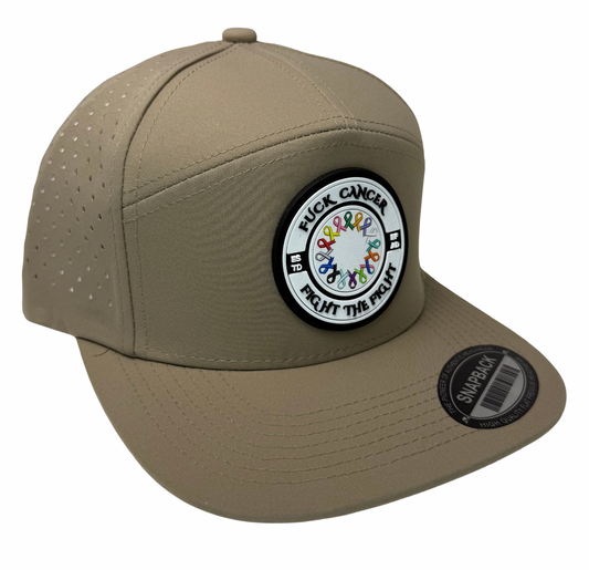 Fuck Cancer, Fight the Fight Adjustable Perforated Tear-Shaped Vents Snapback Hats - Select for more color options