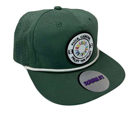 Fuck Cancer, Fight the Fight Perforated Retro Rope Hat - Select for more color options