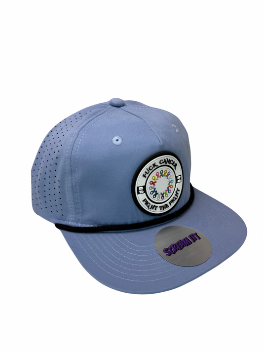 Fuck Cancer, Fight the Fight Perforated Retro Rope Hat - Select for more color options