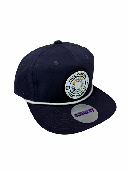 Fuck Cancer, Fight the Fight Perforated Retro Rope Hat - Select for more color options