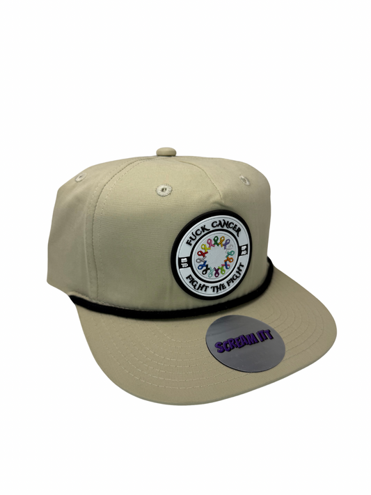 Fuck Cancer, Fight the Fight Retro Rope Hat - Select for more color options