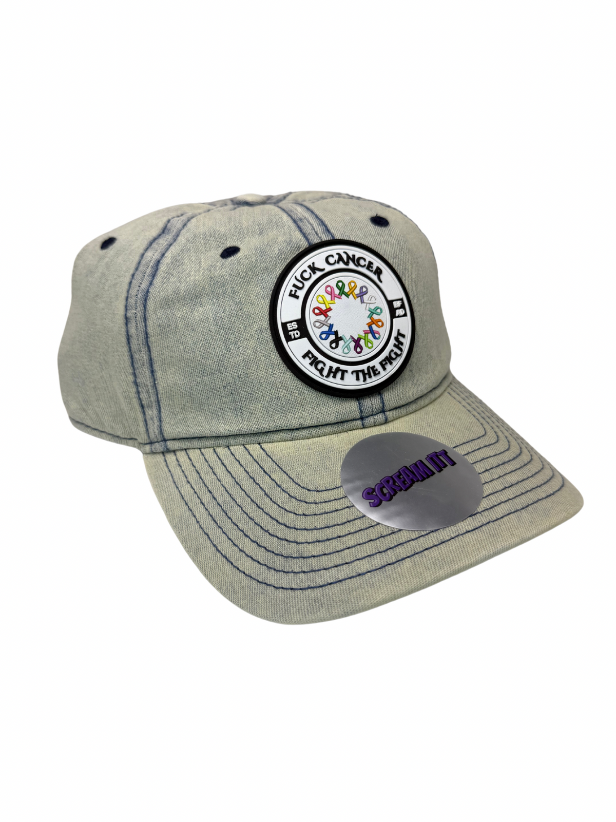 Fuck Cancer, Fight the Fight Relaxed Fit Hat - Select for more color options