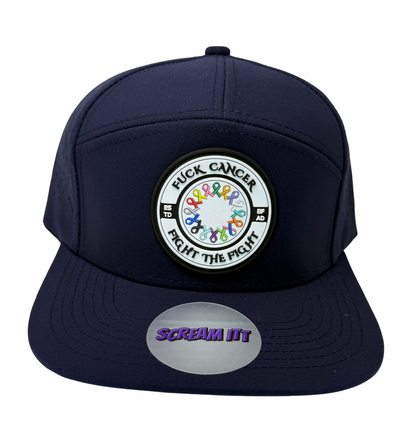 Fuck Cancer, Fight the Fight Adjustable Perforated Tear-Shaped Vents Snapback Hats - Select for more color options