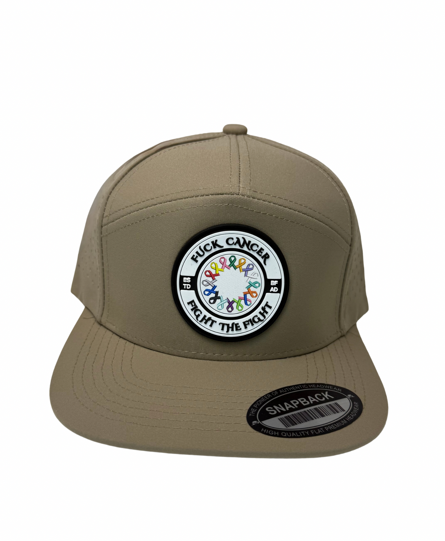 Fuck Cancer, Fight the Fight Adjustable Perforated Tear-Shaped Vents Snapback Hats - Select for more color options