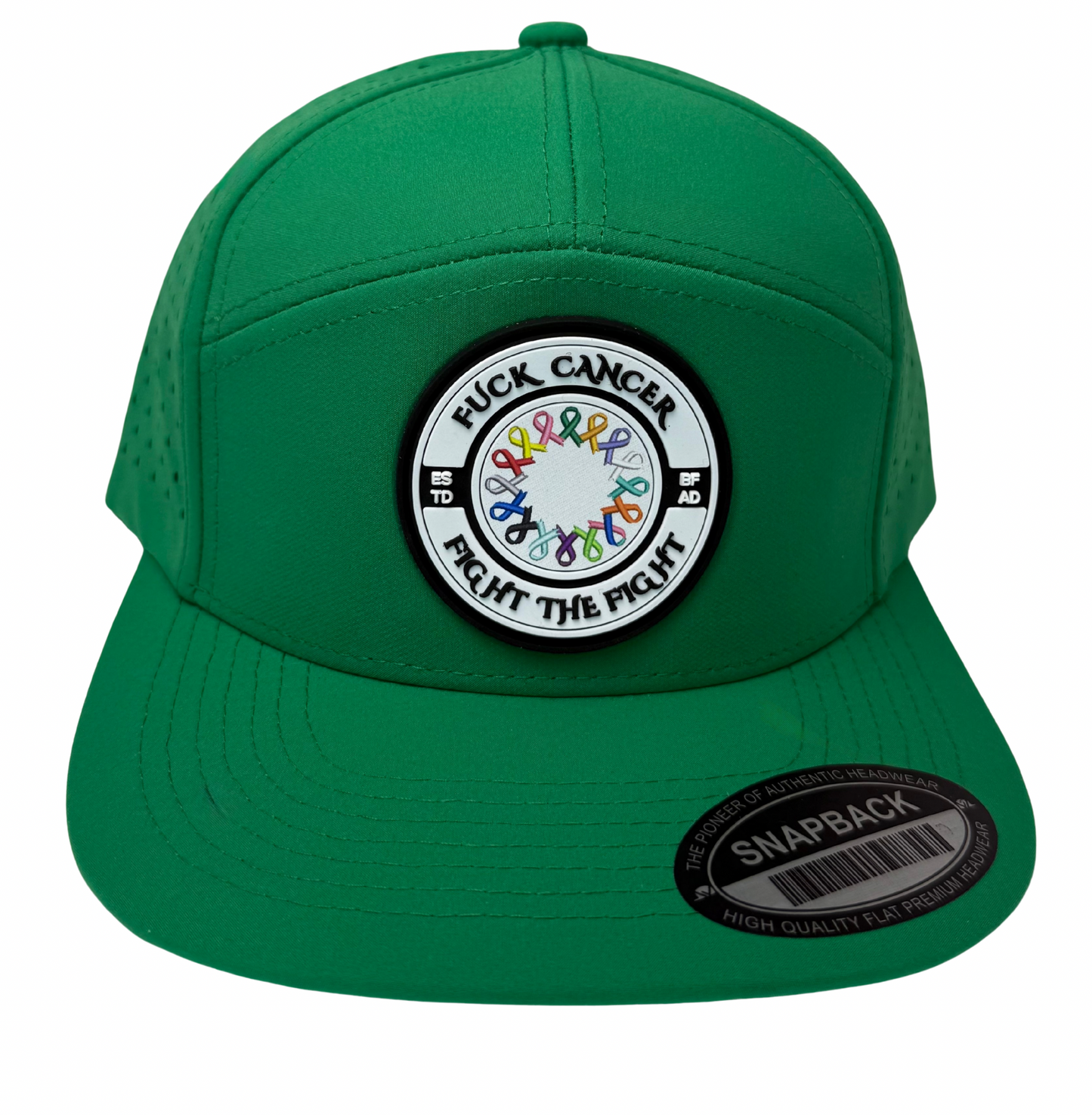 Fuck Cancer, Fight the Fight Adjustable Perforated Tear-Shaped Vents Snapback Hats - Select for more color options