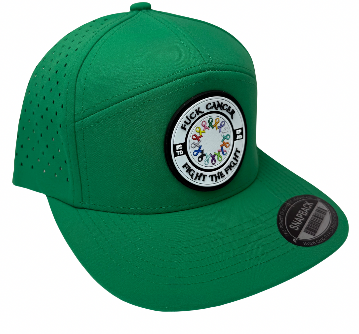 Fuck Cancer, Fight the Fight Adjustable Perforated Tear-Shaped Vents Snapback Hats - Select for more color options