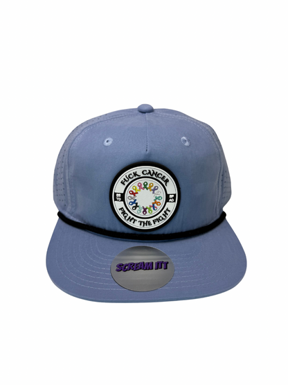 Fuck Cancer, Fight the Fight Perforated Retro Rope Hat - Select for more color options