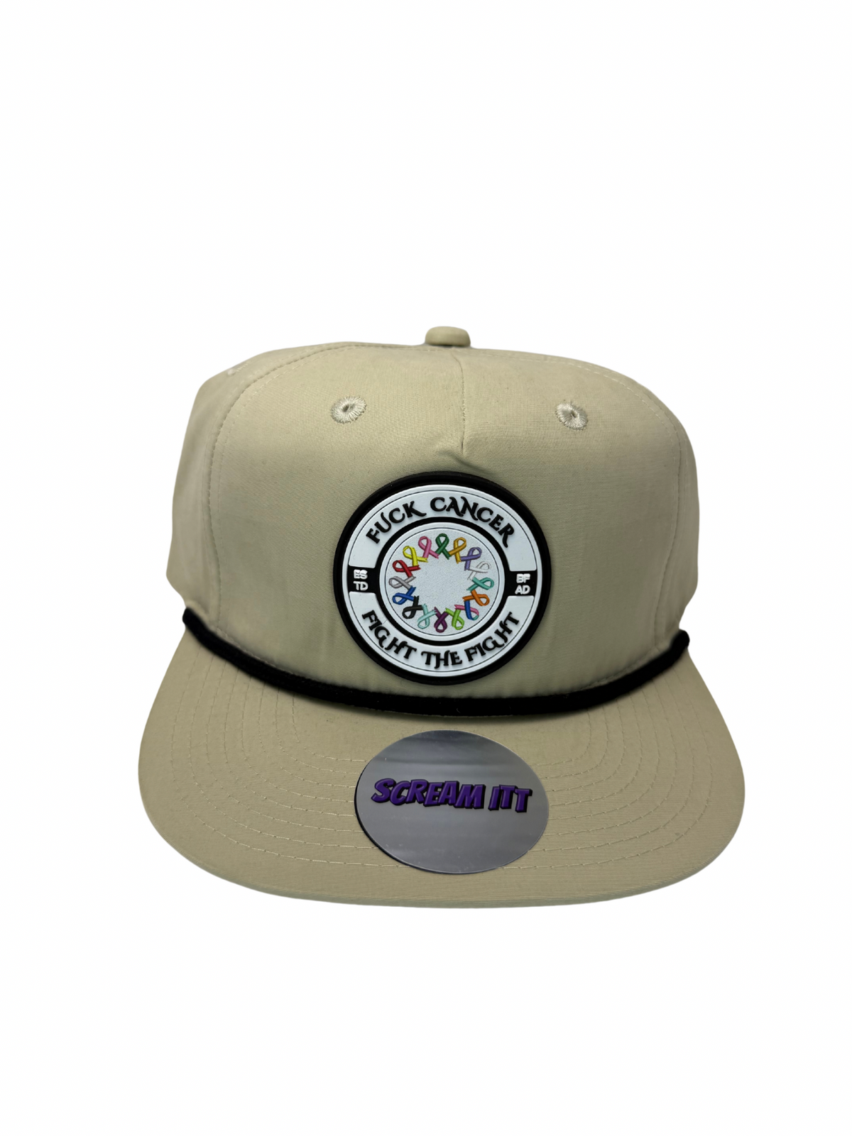 Fuck Cancer, Fight the Fight Retro Rope Hat - Select for more color options