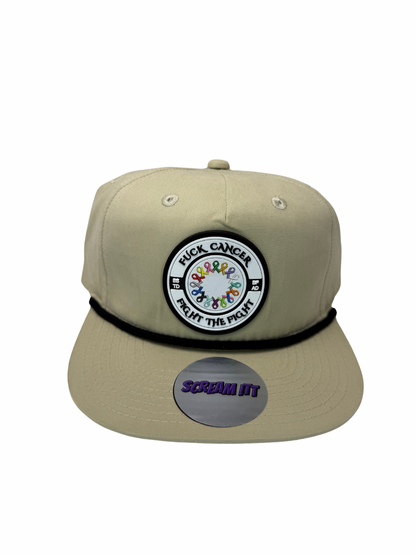Fuck Cancer, Fight the Fight Retro Rope Hat - Select for more color options