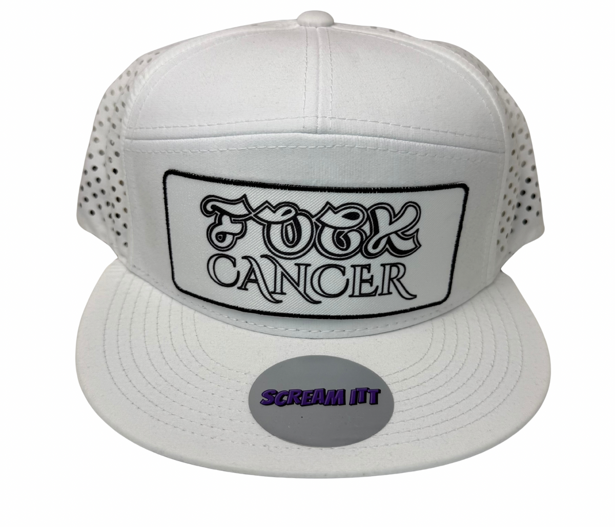 Fuck Cancer Perforated Adjustable Snapback - Black